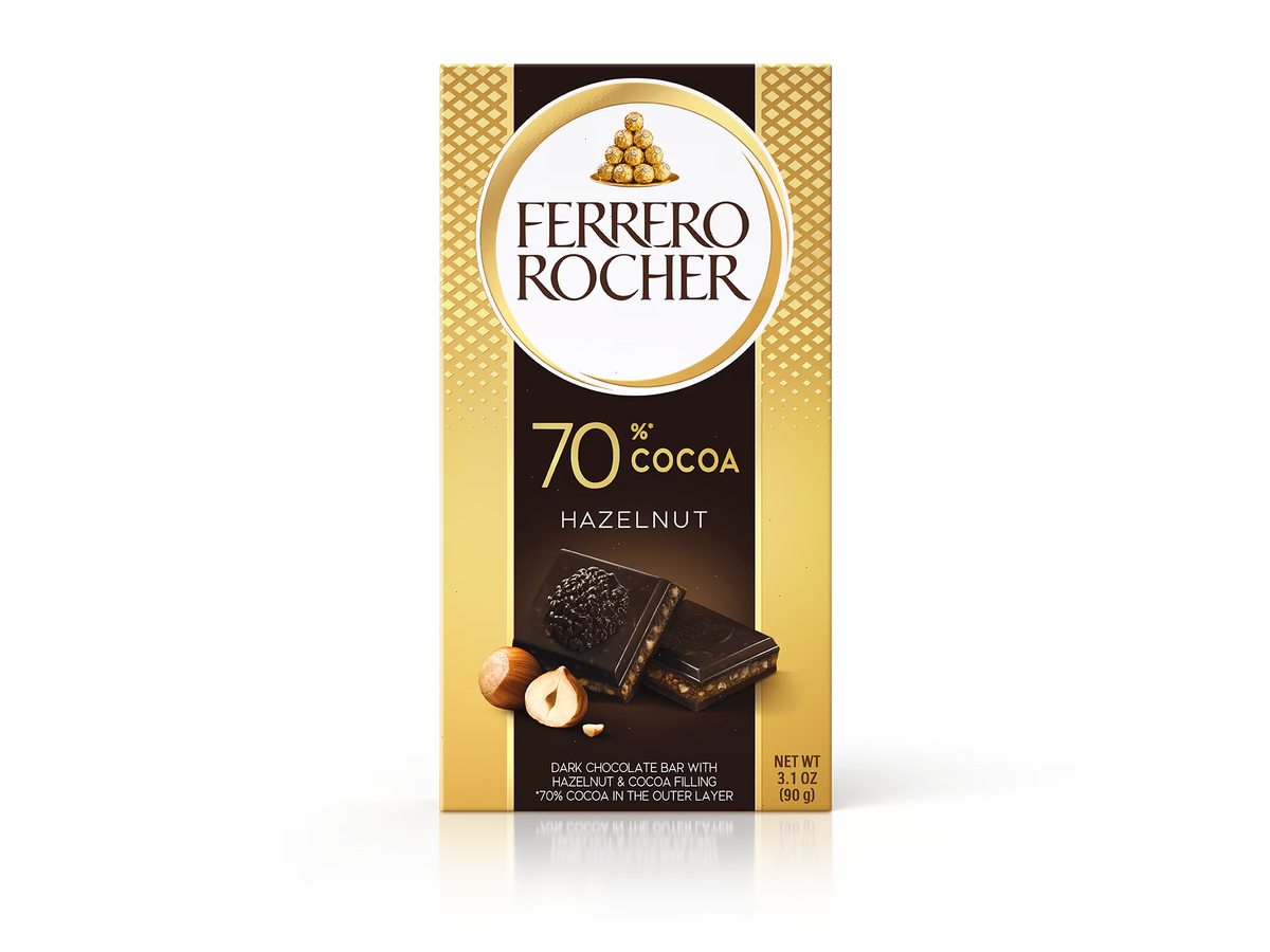 Chocolate Bars DARK 70% CHOCOLATE BAR WITH HAZELNUT - 3.1oz(90g)