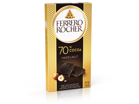 Chocolate Bars DARK 70% CHOCOLATE BAR WITH HAZELNUT - 3.1oz(90g)